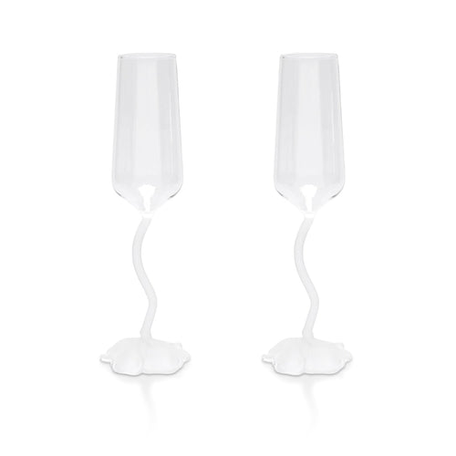 Floral Champagne Glasses